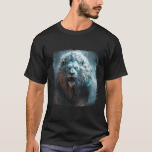 Anime Witte Leeuw Roaring Growling Charging Portra T-shirt