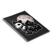 Anime Wolf Emo Goth Rand Skeleton Halloween Hond Notitieboek (Rechterzijde)