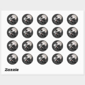 Anime Wolf Emo Goth Rand Skeleton Halloween Hond Ronde Sticker (Vel)