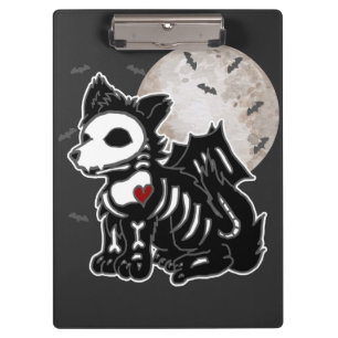Anime Wolf Emo Goth Randje Skelet Halloween Hond N Klembord