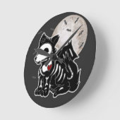 Anime Wolf Emo Goth Randje Skelet Halloween Hond W Ronde Klok (Hoek)