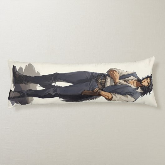 Anime Wolf Zaddy Lichaamskussen (Achterkant)