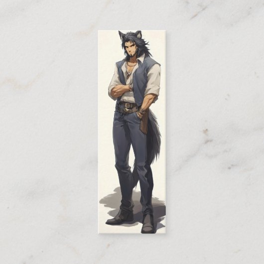 Anime Wolf Zaddy Mini Visitekaartje (Voorkant)