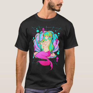 Anime Zeemeermin Gamer Pastel Thema Vaporwave T-shirt