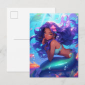 Anime Zeemeermin Meisje Fantasy Kunst Briefkaart (Voorkant / Achterkant)
