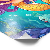 Anime Zeemeermin Meisje Fantasy Kunst Foto Afdruk (Hoek)