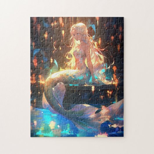 Anime Zeemeermin Meisje Fantasy Kunst Legpuzzel (Verticaal)