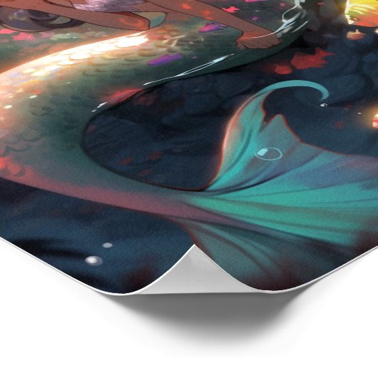 Anime Zeemeermin Meisje Fantasy Kunst Poster (Hoek)