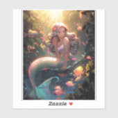 Anime Zeemeermin Meisje Fantasy Kunst Sticker (Vel)