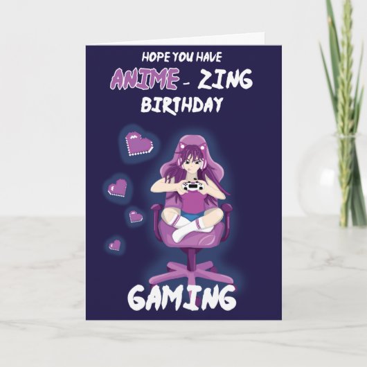 Anime-zing "verbazingwekkende" Verjaardag Gaming K Kaart (Voorkant)
