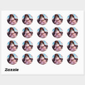 Anime Zwart Meisje Roze Animecore Ronde Sticker (Vel)