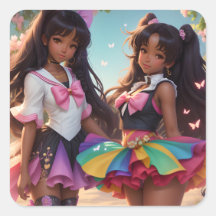 Anime Zwart Meisjes Regenboog Animecore