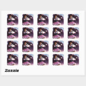Anime Zwart Vrouw Karakter Animecore Vierkante Sticker (Vel)