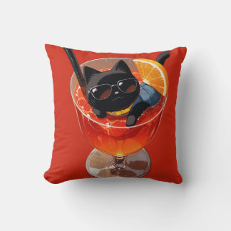 anime zwarte kat op vakantie kussen