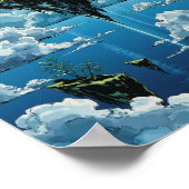 Anime Zwevende Eilanden in de Lucht Fantasie Muurk Poster (Hoek)