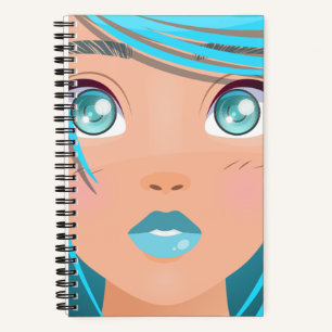 ANIMECARTOONMEISJE NOTITIEBOEK