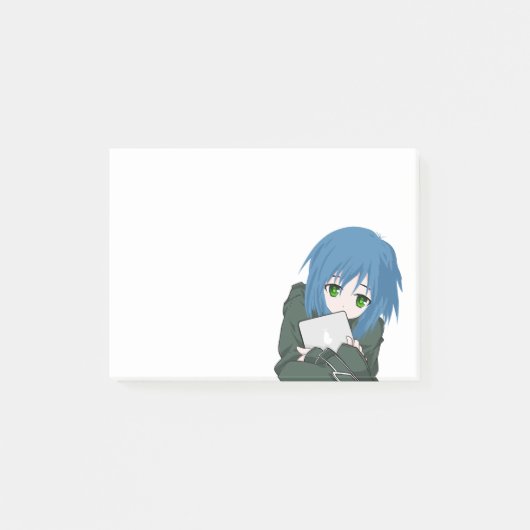 Animekarakter Blauwe Haren Post-it® Notes (Voorkant)