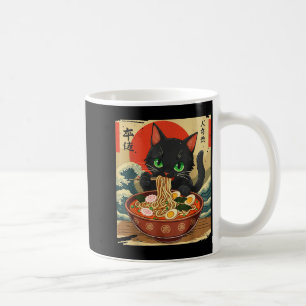 Animekat eet Ramen Japans Kunst Grafische Kat Koffiemok