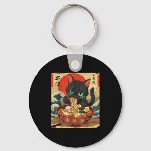 Animekat eet Ramen Japanse Kunst Grafische Kat Ku Sleutelhanger
