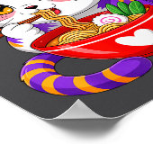 Animekat eet Ramennoedels Met Hartjes Grappig V Poster (Hoek)