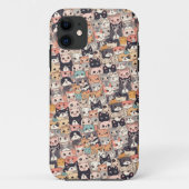 Animekatten die het patroon herhalen Case-Mate iPhone case (Achterkant)