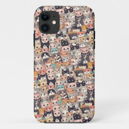 Animekatten die het patroon herhalen Case-Mate iPhone case