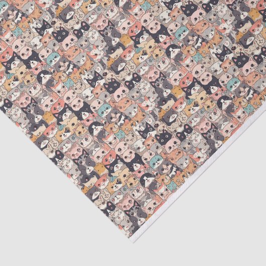 Animekatten die het patroon herhalen tissuepapier (Detail)