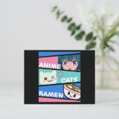 Animekatten Ramen Manga Cosplay Japan Kawaii Cadea Briefkaart (Staand voorkant)