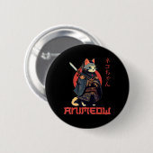 ANIMEOW Fun Cute Samurai Kawaii Cat Ninja Costume Ronde Button 5,7 Cm (Voorkant /achterkant)