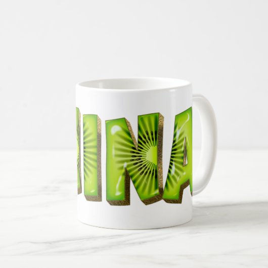 Anina Name Kiwi Style Tasse Teetasse Kaffeetasse Koffiemok (Voorkant rechts)