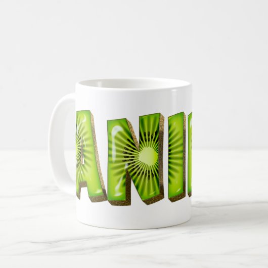 Anina Name Kiwi Style Tasse Teetasse Kaffeetasse Koffiemok (Voorkant links)
