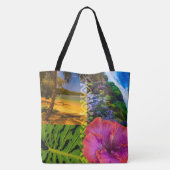 Anini Beach, Kauai Hawaiian Collage Beach Bag Tote Bag (Achterkant)
