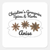 Anise spice jar. vierkante sticker (Voorkant)