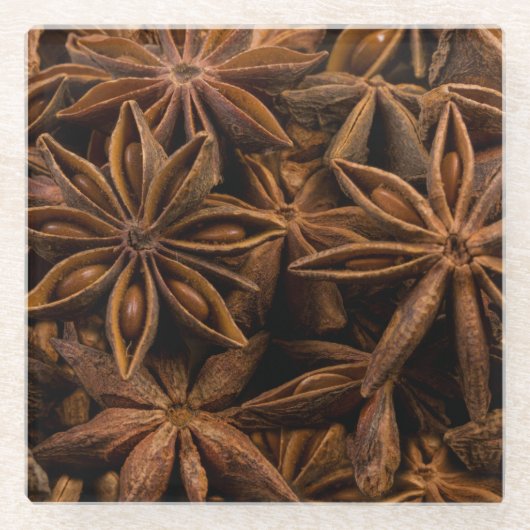 Anise Stars Pattern Glazen Onderzetter (Voorkant)