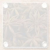 Anise Stars Pattern Glazen Onderzetter (Achterkant)