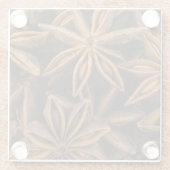 Anise Stars Pattern Glazen Onderzetter (Achterkant)