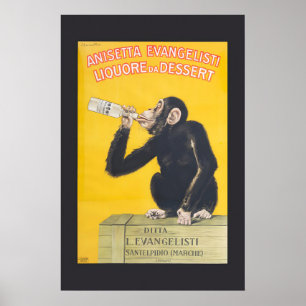 Anisetta Evangelisti - 1925 Vintage Stijl Aapje Poster