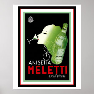 Anisetta Meletti Vintage Ad Poster 16 x 20
