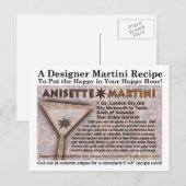 Anisette Martini Recept Briefkaart (Voorkant / Achterkant)