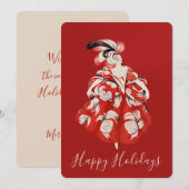 Anisette Red Holiday Flat Card Feestdagenkaart (Voorkant / Achterkant)