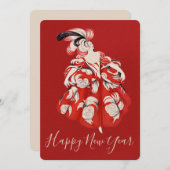 Anisette Red New Year  Feestdagenkaart (Voorkant / Achterkant)