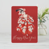 Anisette Red New Year  Feestdagenkaart (Staand voorkant)