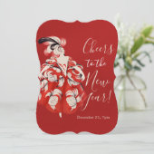 Anisette Red New Year's Eve Invitation Kaart (Staand voorkant)
