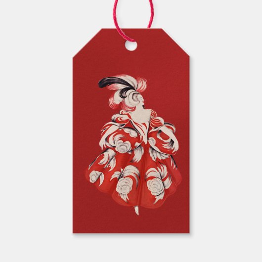 Anisette rode cadeaublaadjes cadeaulabel (Voorkant)