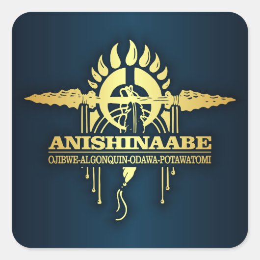 Anishinaabe 2 vierkante sticker (Voorkant)