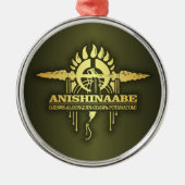 Anishinaabe 2o metalen ornament (Voorkant)