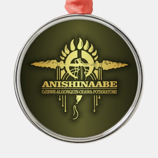 Anishinaabe 2o metalen ornament (Voorkant)