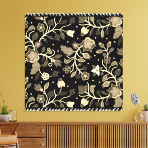 Anishinaabe bloem geborduurde appliqué kunst canvas afdruk