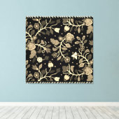 Anishinaabe Floral Beaded Applique Art Canvas Afdruk (Insitu (Houten vloer))