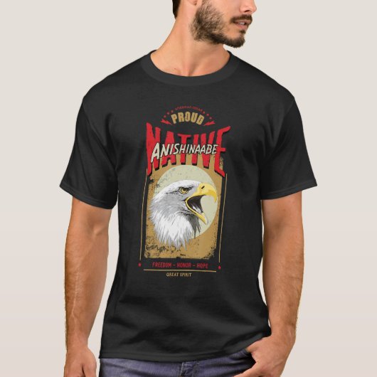 Anishinaabe Native American Eagle Spirit  H T-shirt (Voorkant)